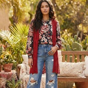 Rafaella Puff Sleeve Ballon Sleeve Ella Jersey Soft Knit Floral Top L